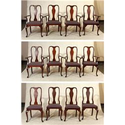 SET OF TWELVE MAHOGANY QUEEN ANNE STYLE CHAIRS