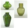 Image 1 : THREE LOETZ TYPE GREEN IRIDESCENT ART GLASS VASES