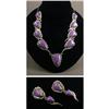 Image 1 : STERLING & PURPLE TURQUOISE NECKLACE & EARRING SET
