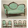 Image 1 : CIRCA 1860 WALNUT VICTORIAN CARVED PARLOR SET