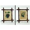 Image 1 : PAIR AMERICAN STENCIL PRINTS FRUIT GRAPES PLUM