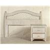 Image 2 : FOUR PIECE WHITE WICKER BEDROOM SET