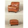 Image 1 : HANDCOCK AND MOORE FINE LEATHER EASY CHAIR/OTTOMAN