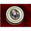 Image 1 : ROUND IVORY SNUFF BOX SILVER AND ENAMEL PORTRAIT