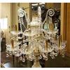 Image 2 : BAROQUE STYLE GLASS AND BRASS STANDING CHANELIER