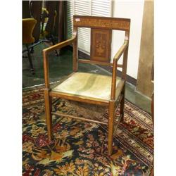 CIRCA 1880 NEO CLASSICAL MAHOGANY ARMCHAIR