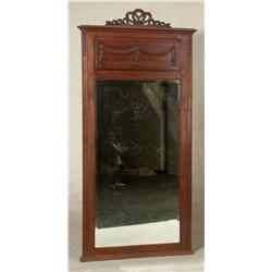 TALL CIRCA 1890 FRENCH PROVINCIAL OAK MIIROR