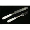 Image 2 : VICTORIAN DESSERT SET MOTHER OF PEARL STERLING