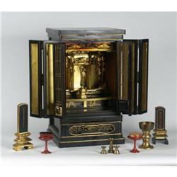 JAPANESE LACQUERED ZUSHI BUDDHIST SHRINE 20TH C.