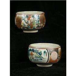 JAPANESE STONEWARE CUPS MEIJI PERIOD