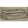 Image 2 : MARGE CARSON DESIGNER SOFA, TAUPE SILK UPHOLSTERY