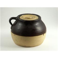 BROWN CROCKERY JUG BEAN POT PICKLE JAR
