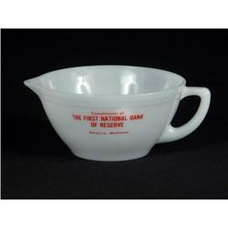MONTANA ADVSRTISING MILK GLASS BOWL