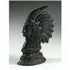 Image 1 : BLACK CAST IRON INDIAN CHIEF DOORSTOP
