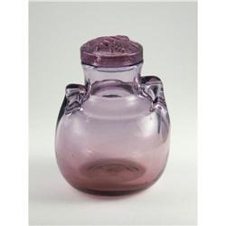 AMETHYST GLASS HONEY JAR WITH BEE