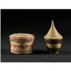 Image 1 : TWO BASKETS WITH LIDS ONE AFRICAN