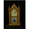 Image 1 : LIGHT WALNUT CLOCK featuring a ship