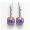 Image 1 : 13.4 ctw Tanzanite & Diamond Victorian Earrings 14K Rose Gold - REF-527A3N