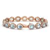 Image 2 : 15.74 ctw Aquamarine & Diamond Micro Pave Halo Bracelet 10k Rose Gold - REF-345H5R