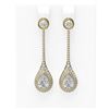 Image 1 : 3.39 ctw Pear Diamond Earrings 18K Yellow Gold - REF-803X8A