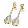 Image 3 : 3.39 ctw Pear Diamond Earrings 18K Yellow Gold - REF-803X8A