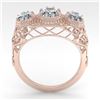 Image 3 : 2 ctw Past Present Future Oval Cut Diamond Ring Art Deco 18k Rose Gold - REF-421F8M
