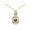Image 1 : 1.5 ctw Diamond & Pearl Necklace 18K Yellow Gold - REF-226A9N