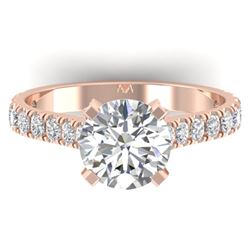 2.4 ctw Certified VS/SI Diamond Solitaire Art Deco Ring 14k Rose Gold - REF-589R8K
