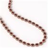 Image 2 : 32.82 ctw Garnet & Diamond Micro Pave Halo Necklace 10k Rose Gold - REF-600A2N