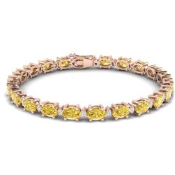 25.8 ctw Citrine & VS/SI Diamond Eternity Bracelet 10k Rose Gold - REF-118W4H