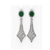 Image 1 : 10.22 ctw Emerald & Diamond Earrings 18K White Gold - REF-525X5A