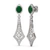 Image 2 : 10.22 ctw Emerald & Diamond Earrings 18K White Gold - REF-525X5A