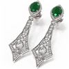 Image 3 : 10.22 ctw Emerald & Diamond Earrings 18K White Gold - REF-525X5A