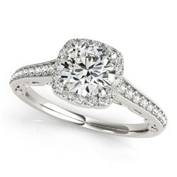 0.75 ctw Certified VS/SI Diamond Halo Ring 18k White Gold - REF-73Y8X