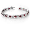 Image 1 : 4.22 ctw Ruby & Diamond Bracelet 14k White Gold - REF-86W9H