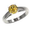 Image 2 : 1.29 ctw Certified Intense Yellow Diamond Solitaire Ring 10k White Gold - REF-208G6W