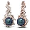 Image 2 : 3.26 ctw Diamond & Pearl Earrings 18K Rose Gold - REF-278M2G