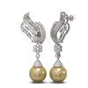 Image 2 : 3.73 ctw Diamond & Pearl Earrings 18K White Gold - REF-426A8N