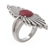 Image 1 : 5.07 ctw Ruby & Diamond Ring 18K White Gold - REF-263X6A