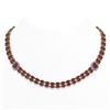 Image 1 : 41.63 ctw Ruby & Diamond Necklace 14K Yellow Gold - REF-527G3W