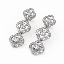 5 ctw Diamond Designer Earrings 18K White Gold - REF-550Y5X