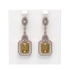Image 1 : 13.85 ctw Canary Citrine & Diamond Earrings 18K Rose Gold - REF-776F9M