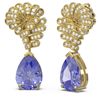 Image 2 : 6.73 ctw Tanzanite & Diamond Earrings 18K Yellow Gold - REF-245R5K