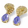 Image 3 : 6.73 ctw Tanzanite & Diamond Earrings 18K Yellow Gold - REF-245R5K