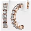 Image 3 : 3.9 ctw Princess Cut Diamond Designer Earrings 18K Rose Gold - REF-367F6M