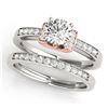 Image 1 : 0.76 ctw Certified VS/SI Diamond Solitaire 2pc Set 14k 2Tone Gold - REF-100N9F
