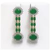 Image 1 : 13.28 ctw Emerald & Diamond Earrings 14K Yellow Gold - REF-236G4W
