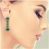 Image 3 : 13.28 ctw Emerald & Diamond Earrings 14K Yellow Gold - REF-236G4W