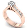 Image 2 : 1.1 ctw Certified VS/SI Diamond Solitaire Art Deco Ring 14k Rose Gold - REF-188Y2X