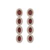 Image 1 : 6.2 ctw Garnet & Diamond Micro Pave Halo Earrings 10k Rose Gold - REF-143M6G